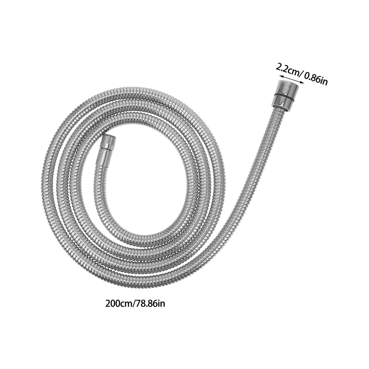 Manguera de ducha flexible antitorceduras de 2 m, conectores macho y hembra, resistente a alta presión, perfecta para uso en el baño