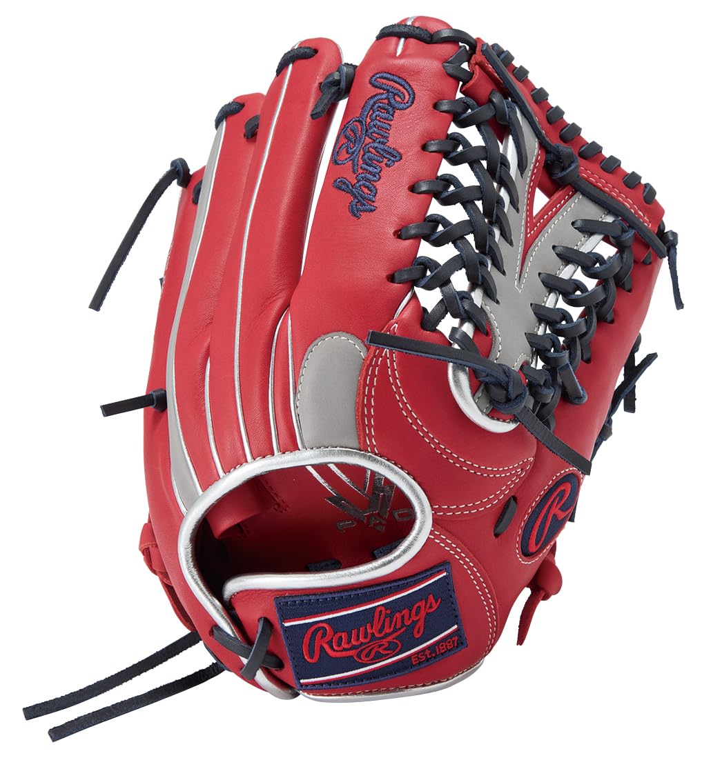 【美品】Rawlings 赤 軟式グローブ ローリングス グローブ 大人 一般 軟式 HOH PRO EXCEL 内野手用
