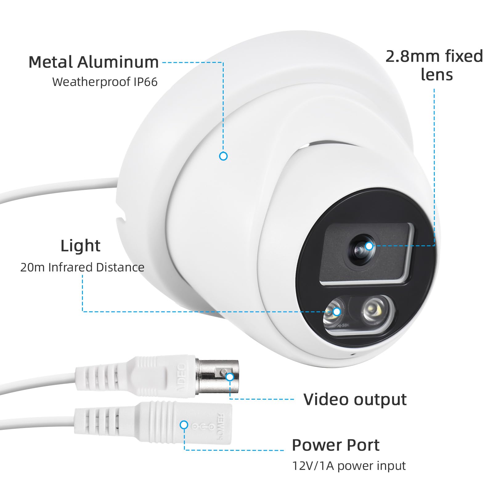 Andoer 8 MP POE IP-Kamera Sicherheitskamera Monitor Infrarot-Nachtsichtkamera 2,8 mm Weitwinkelobjektiv Überwachungskamera für den Innen- und Außenbereich