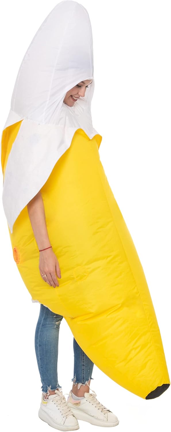 Spooktacular Creations Banana Inflatable Costume for Adult, Full-Body Air Blow Up Costumes, Funny Banana Costume for Halloween Costume Parties(Up to 8ft) - Image 9