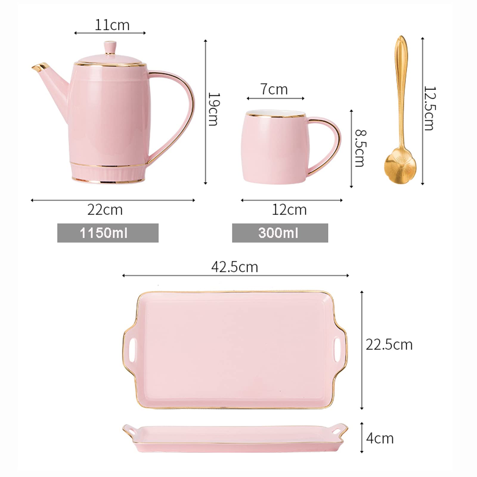 zestaw do herbaty, Porcelanowy zestaw do herbaty Filiżanki kawy Czajniki Ceramika Teaset Zestawy i