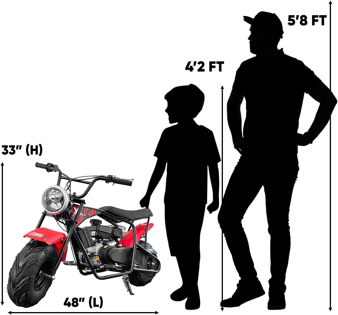 XtremepowerUS Mini Bike 4-Stroke Gas Prowered Off Road Trail Bike Dirt Mini Motorcycle Ride on 99cc 3.5HP Blue (Black)