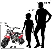 Vista 7 de XtremepowerUS Mini Bicicleta 99cc de 4 tiempos con motor de gasolina para todo terreno, Mini Motocicleta de Dirt Trail Ride-on 3.5HP Azul (Azul)