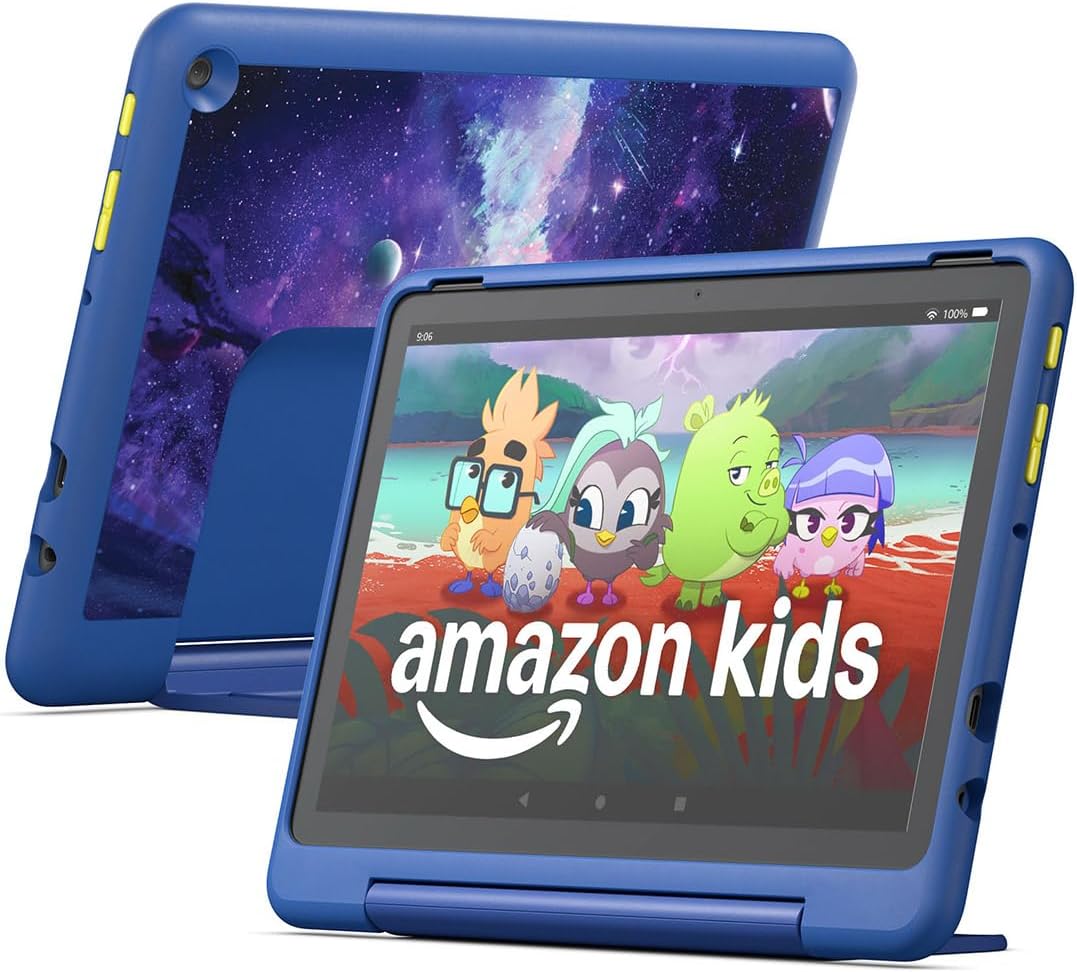 Fire HD 10 Kids Pro tablet (newest model) ages 6-12. Bright 10.1" HD screen, includes ad-free content, robust parental controls, 13-hr battery and slim case for older kids, 32 GB, Nebula