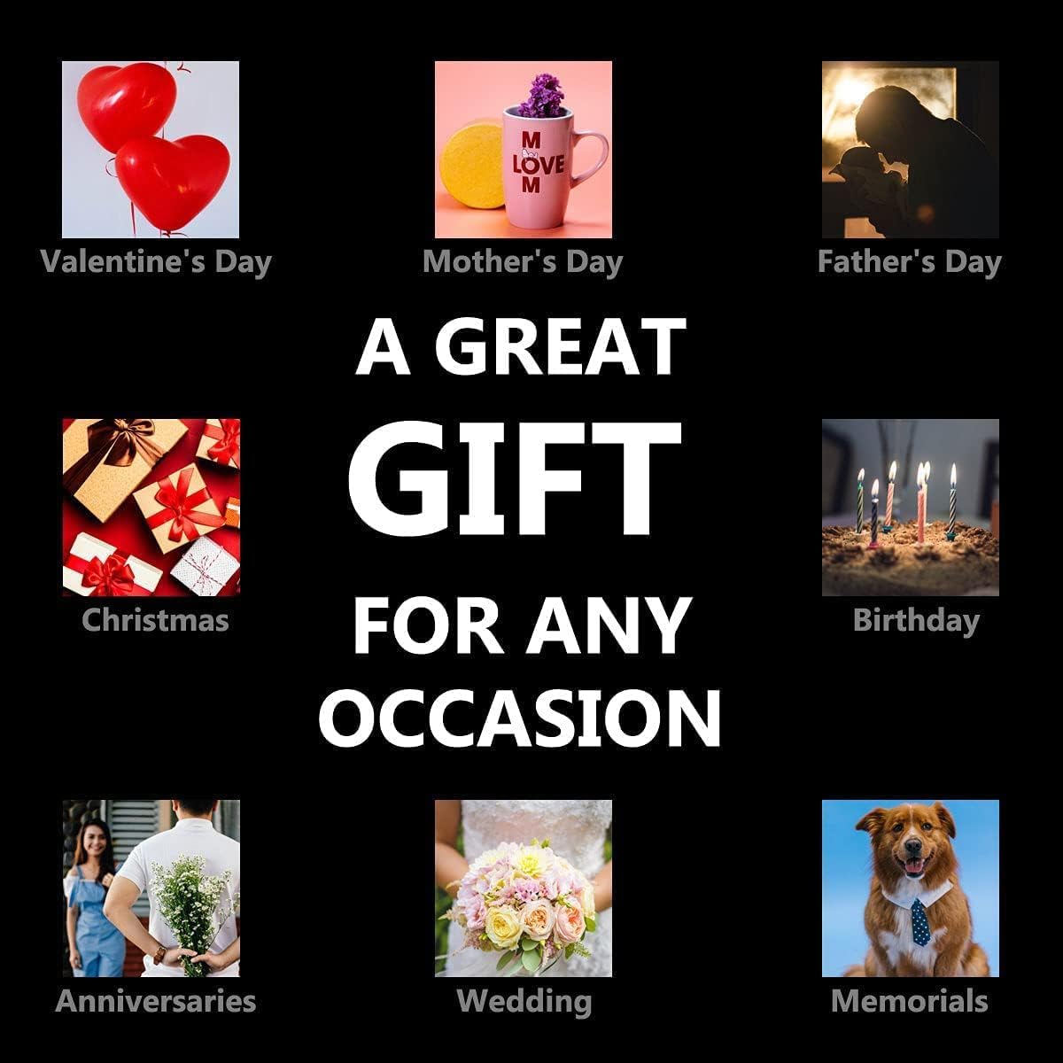 Marco de fotos de cristal 3D grabado personalizado en forma de corazón con tu propia foto regalo para amantes, familia, cumpleaños, boda, Navidad (mediano)