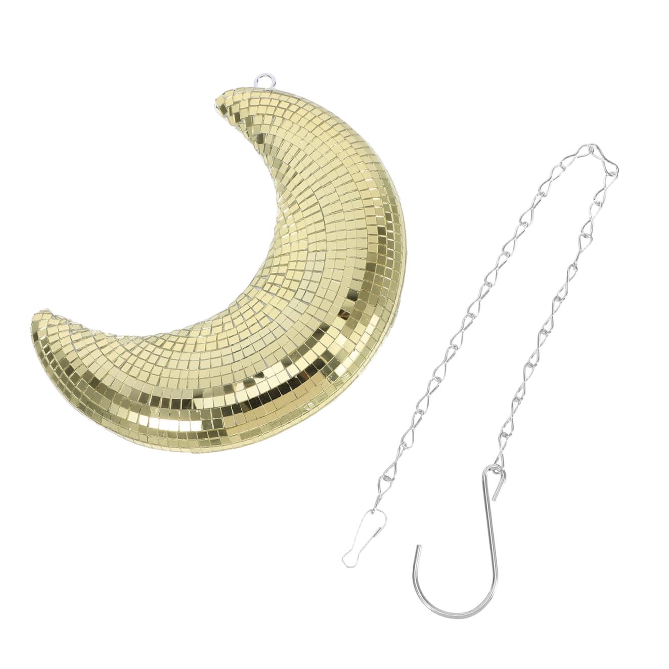 Boule à facettes disco lune Healvian décoration suspendue miroir or pour fête