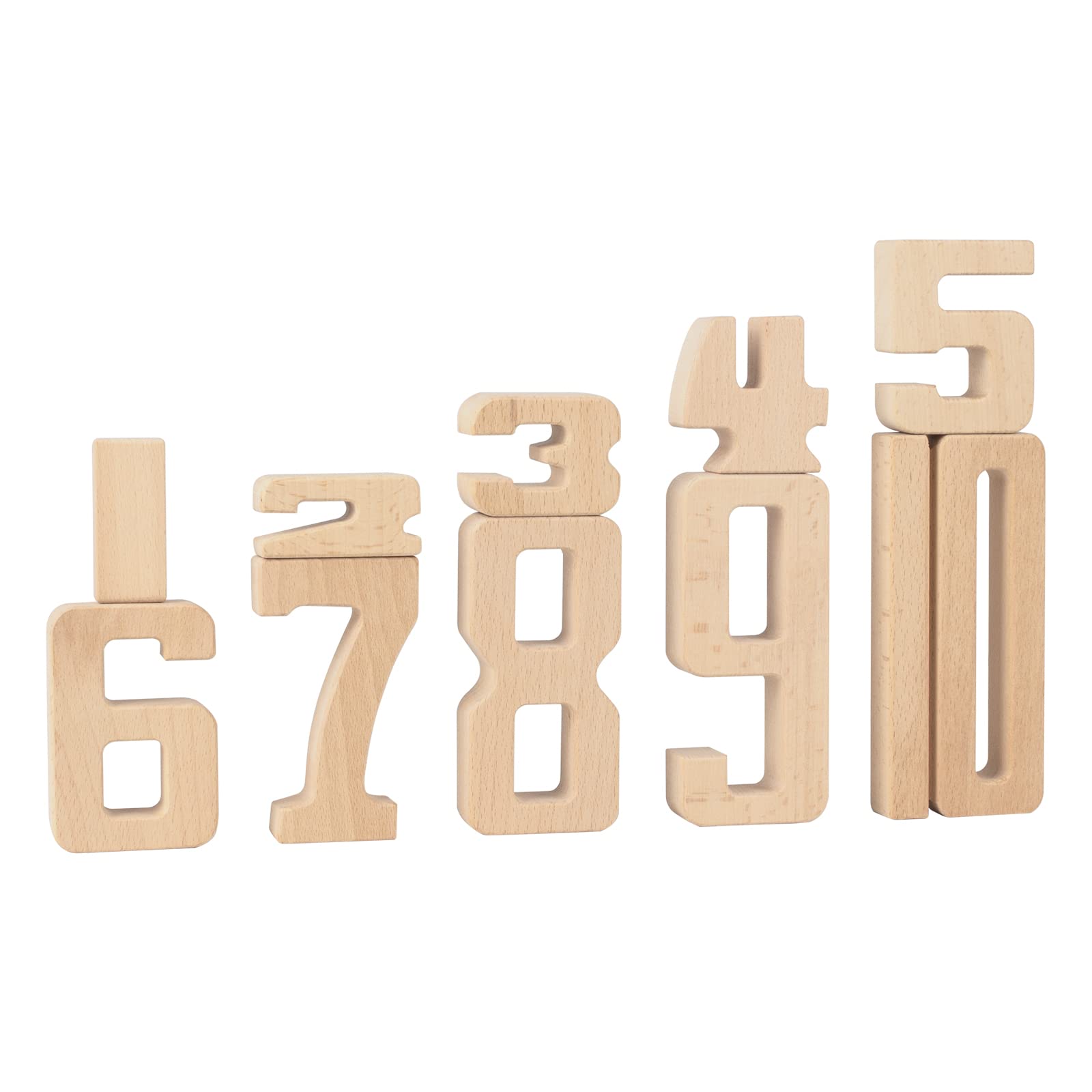 Buy CJBIN Number Blocks Wooden, Math Building Blocks 110, Kids