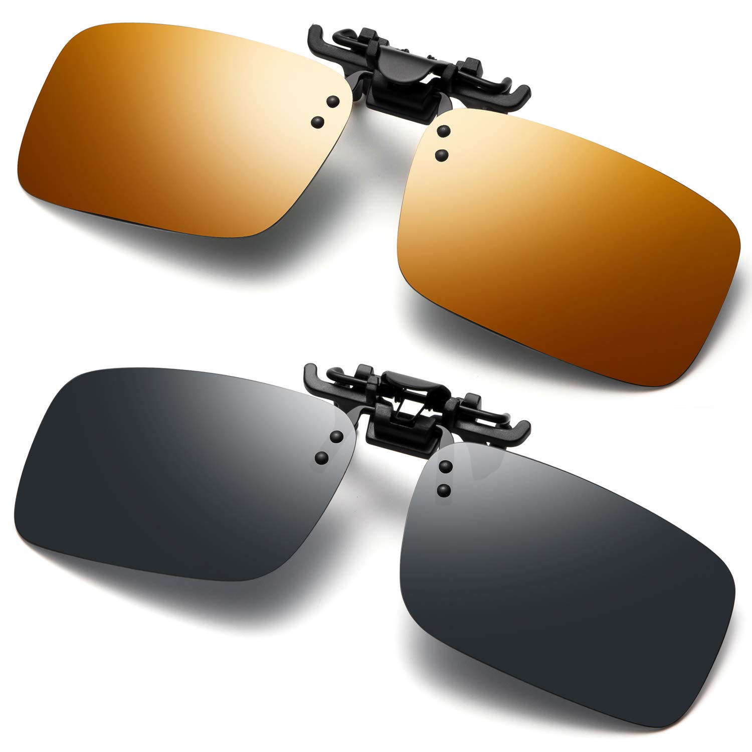 FRAZALAPolarized Flip Up Clip-on Sunglasses Anti-Glare UV 400 Lens Fishing Driving Sunglasses Over Prescription Glasses