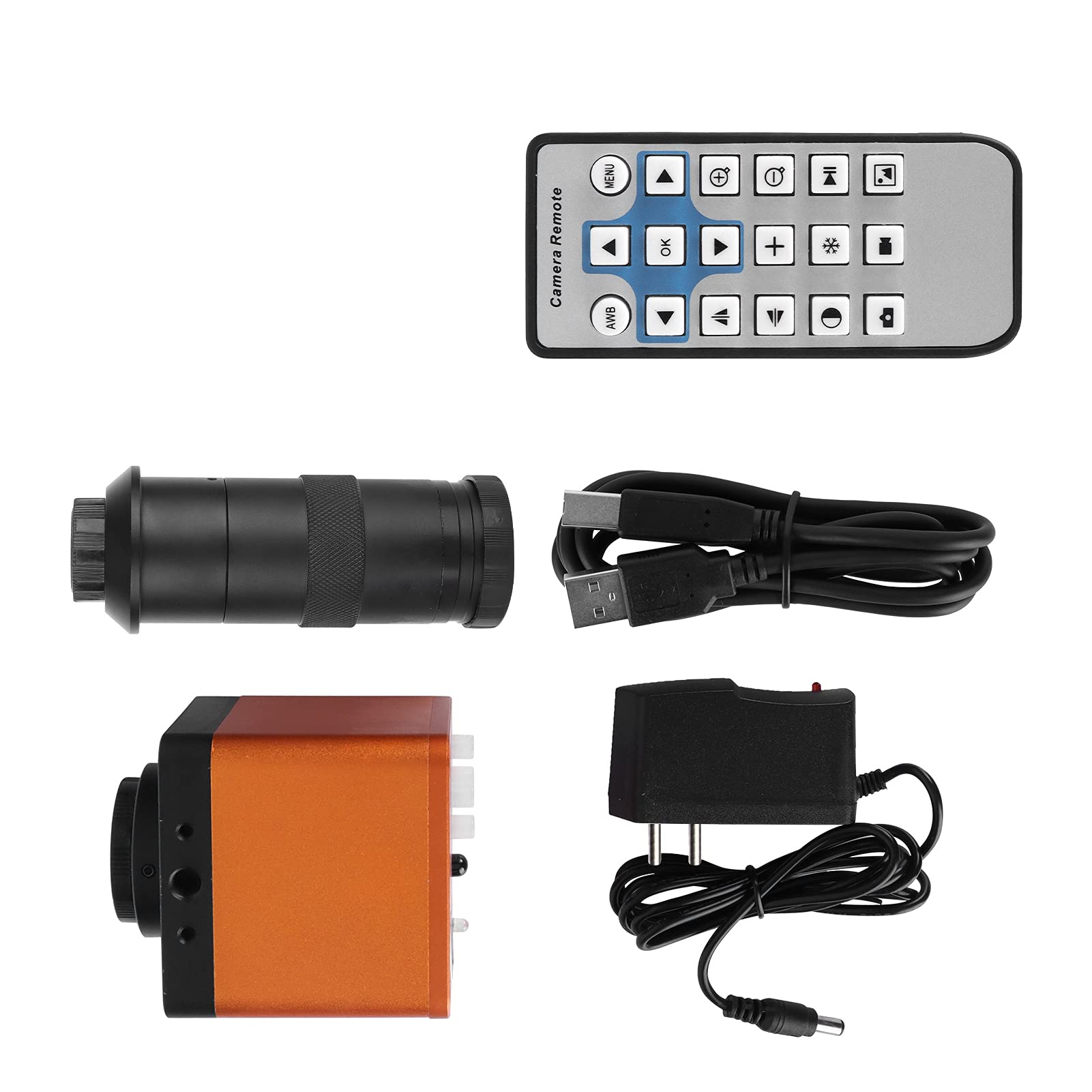 34MP 1080P Digital-Mikroskop-Kamera, Industrie Qualität mit 130X Einstellbarem Zoom C-Mount-Objektiv, für PCB-Reparatur Schweißen Mikro Elektronik Schmuck Handy-Reparatur (EU -Stecker)