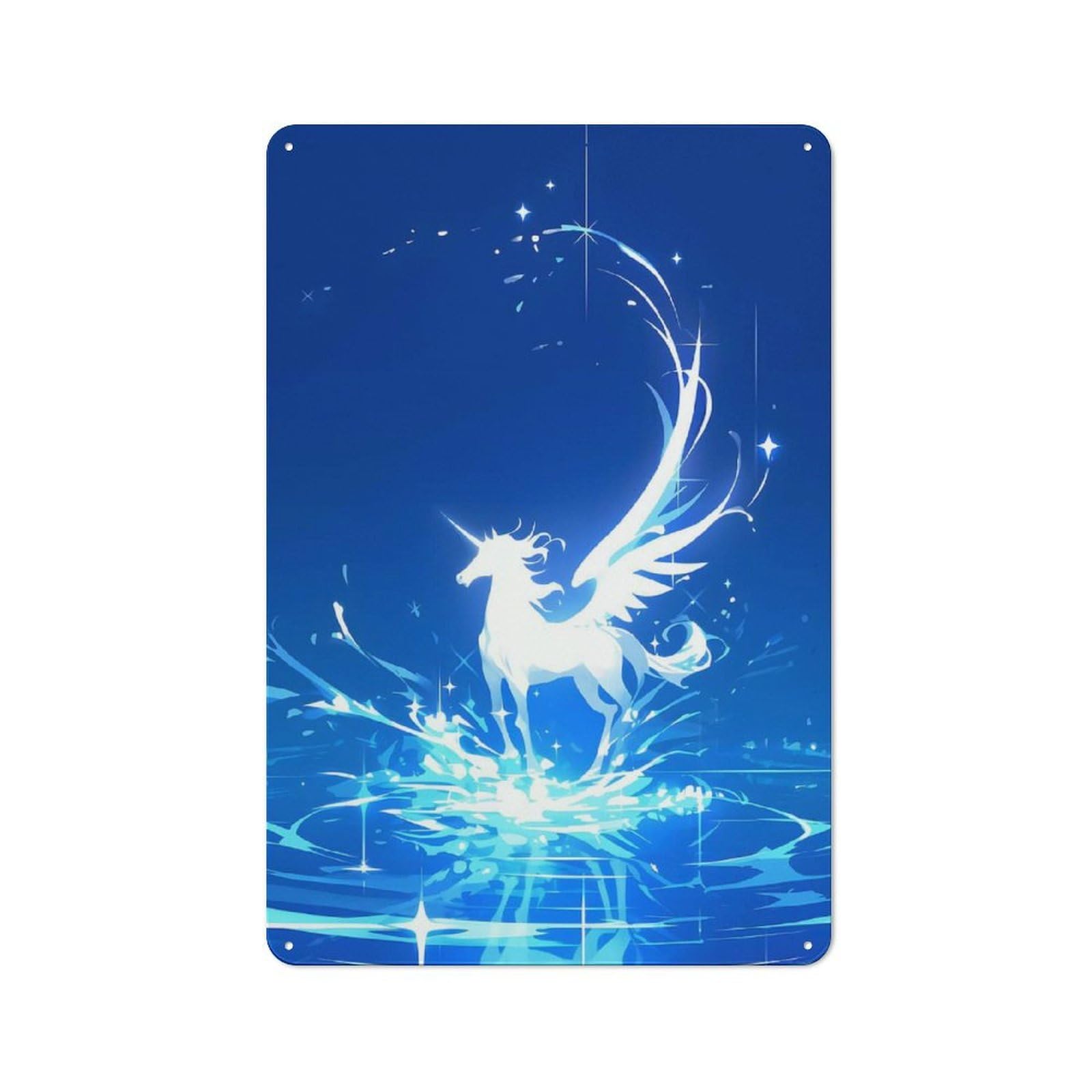 Bistro Style Celestial Pagasus Decorative Metal Plaque 30x20cm, Bistro Wall Plaque for Tea Room, Shop Wall Or Breakfast Area