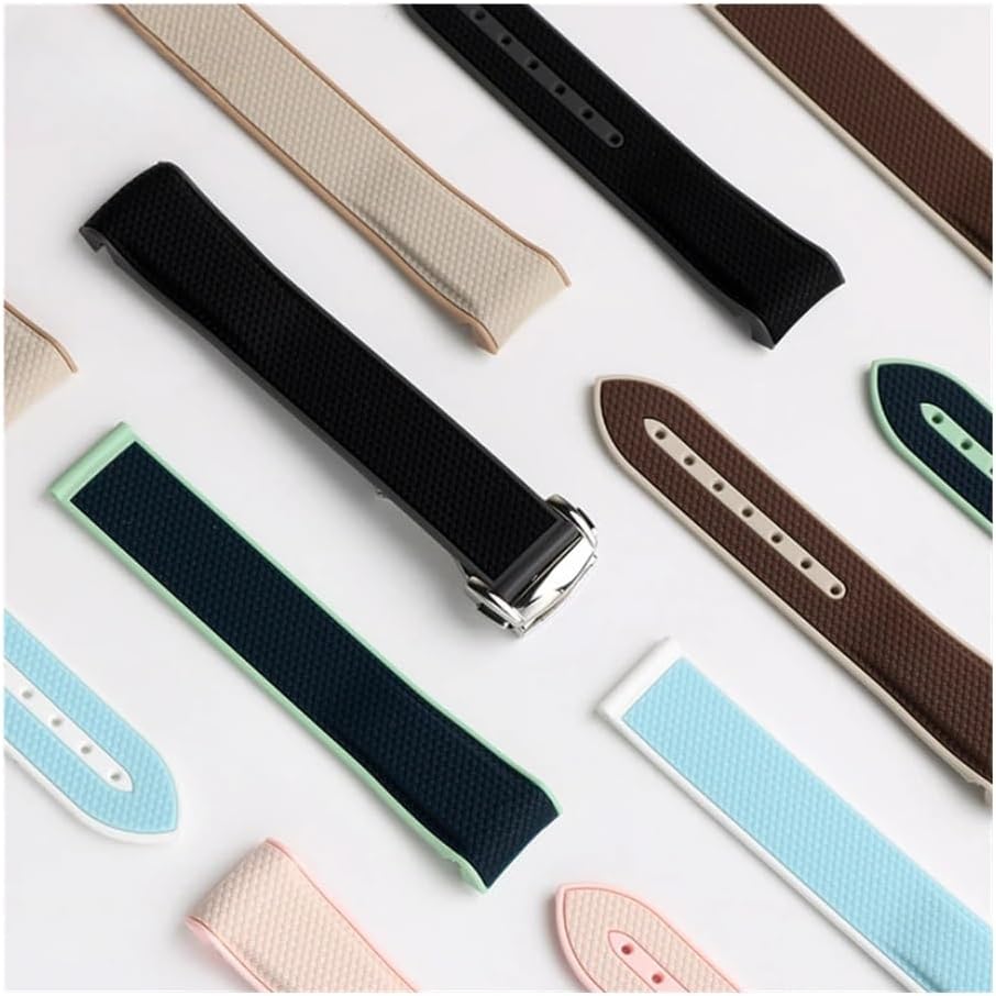 Fit For Omega Series Woven Pattern Arc Interface Stainless Steel Folding Buckle Replace Silicone Watchbands