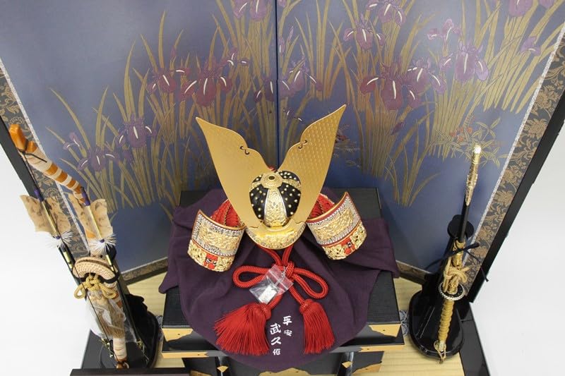 Amazon | 五月人形 兜 平飾り 15号 幅84cm（245to0905）武久 一枚物 赤