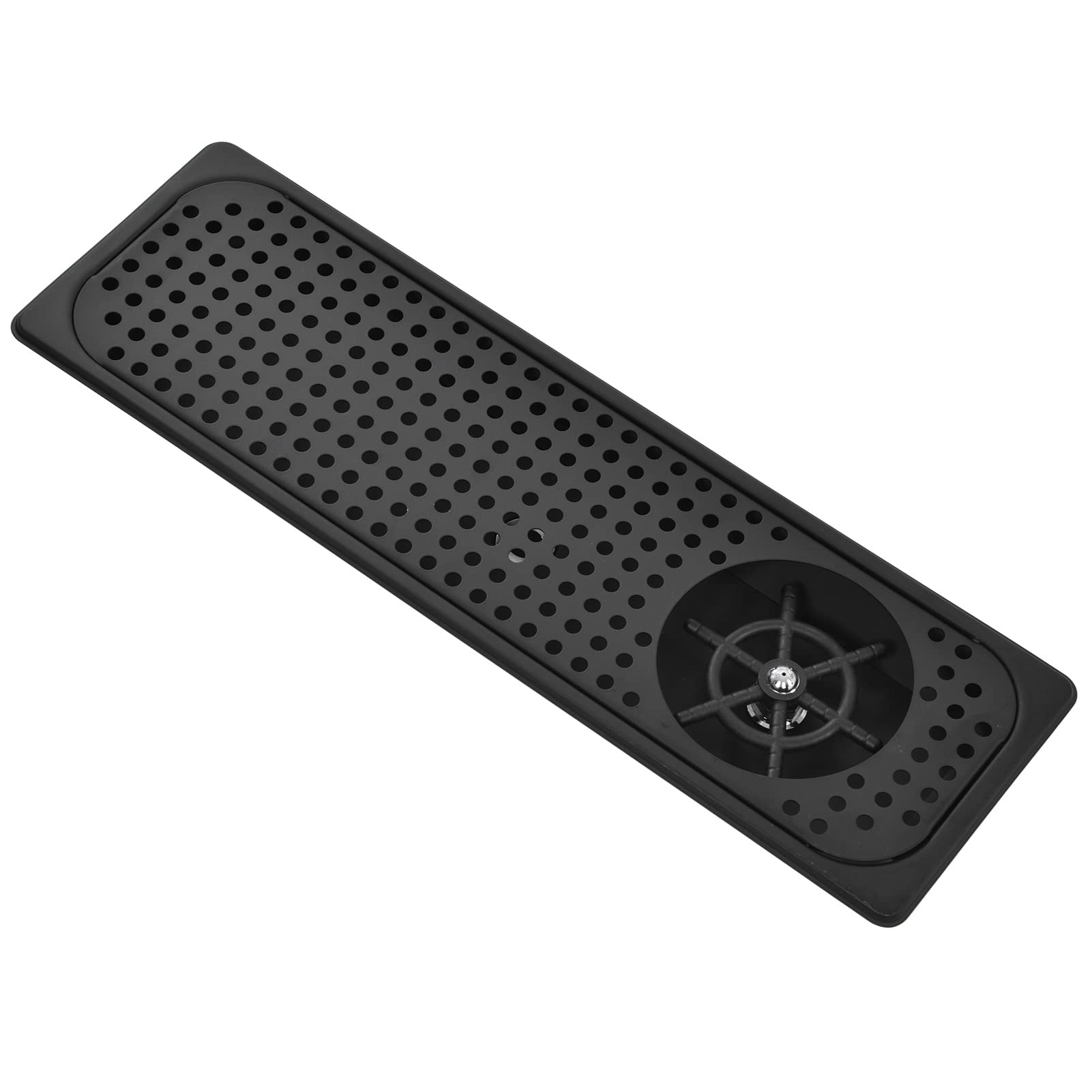 Fregadero Lavavasos Automático de Acero Inoxidable para Barra con Conector G1/2in - de Descarga Rápida (FC-13-2 Estilo extendido [Negro])