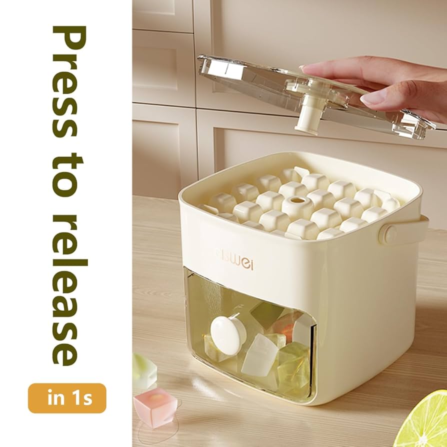 Amazon | 蓋とビン付きアイスキューブトレイ フリーズプレスして