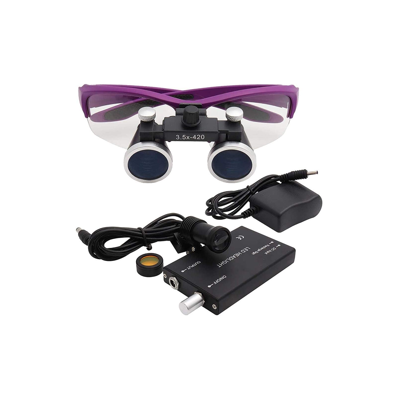 Loupe Frontale Avec Lumière LED – 5 Verres Interchangeables (1x à 3,5x) – Mains Libres Pour Bricolage, Lecture, Bijouterie