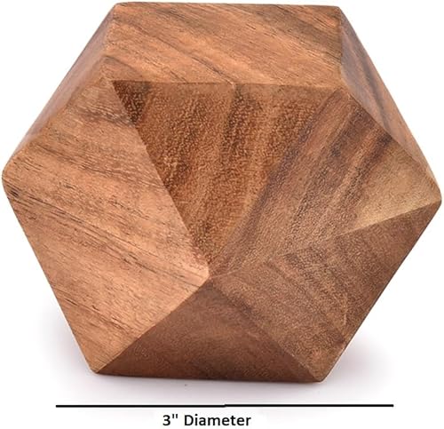 Miniatura 6 de NIRMAN Acacia Wood Decorative Wood Ball for Centerpiece or Individual Use Ideal for Use in Living, Dining Room, Coffee Table Centerpiece Home Décor