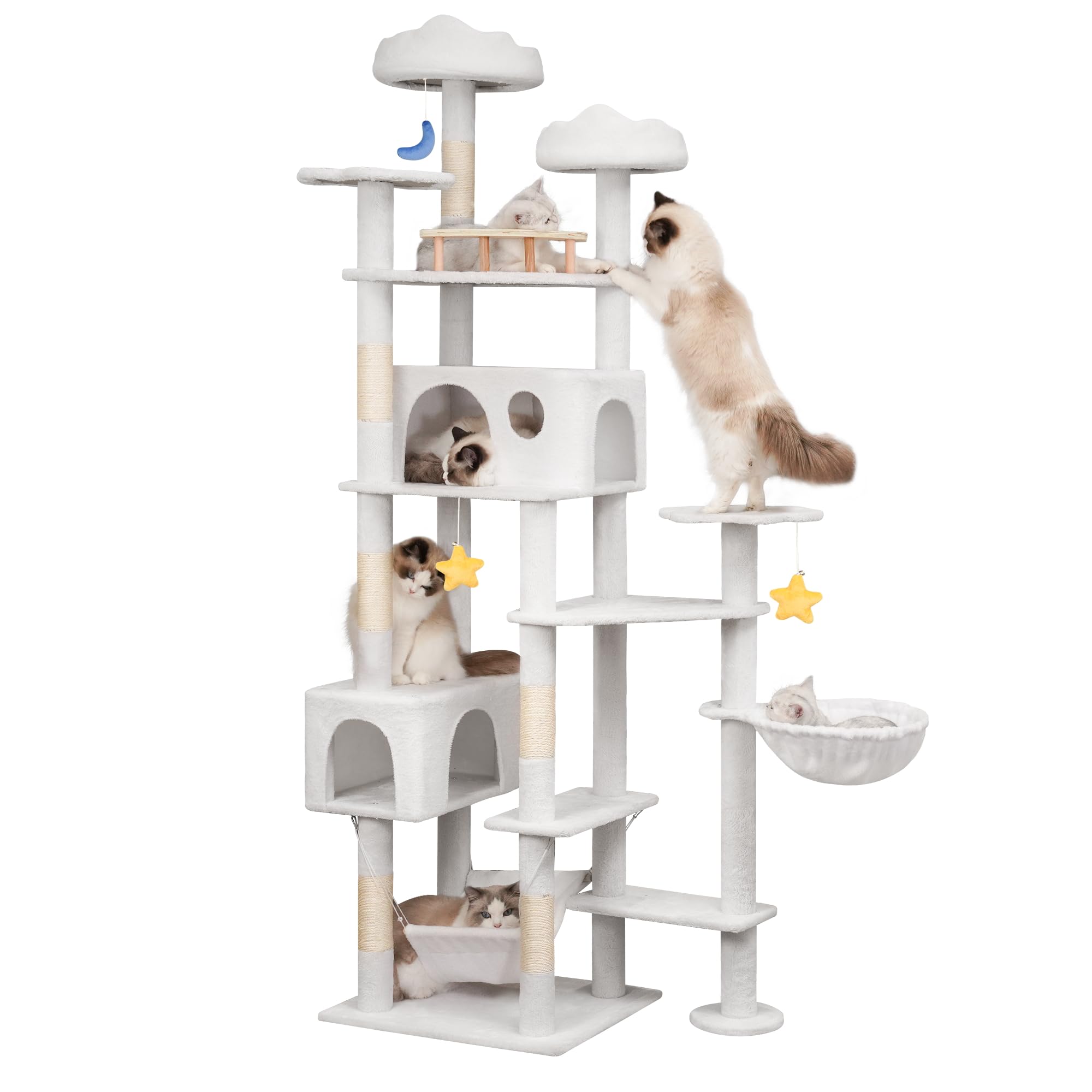 Amazon | Meecal キャットタワー 大型猫用 猫タワー 多頭飼い 雲型い猫