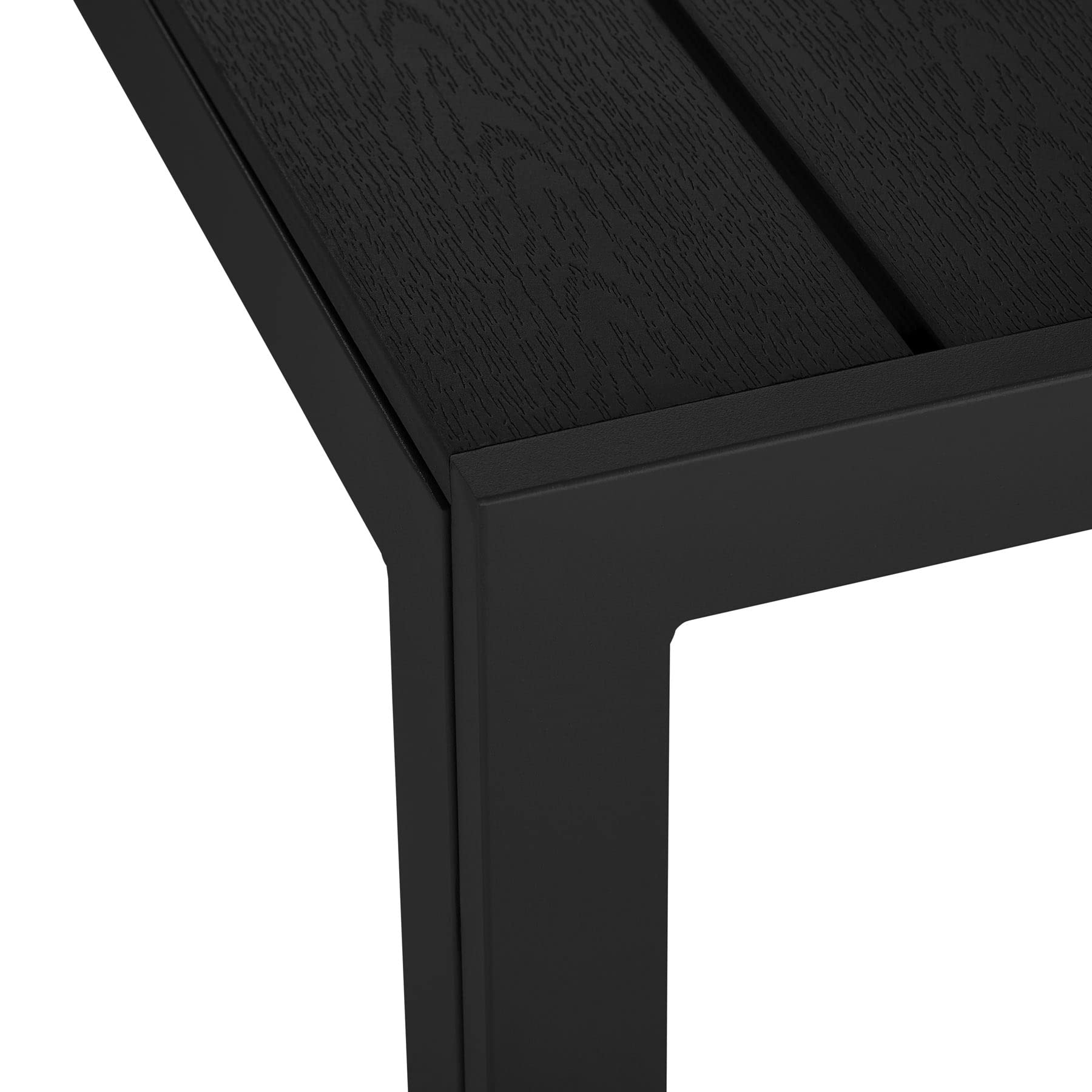 tectake® Mesa Jardín Exterior de Aluminio 150x90x74,5cm, Mesa Terraza, Patas Ajustables y Topes, Mueble Jardín Resistente a Intemperie, Fácil Montaje - Negro/Negro