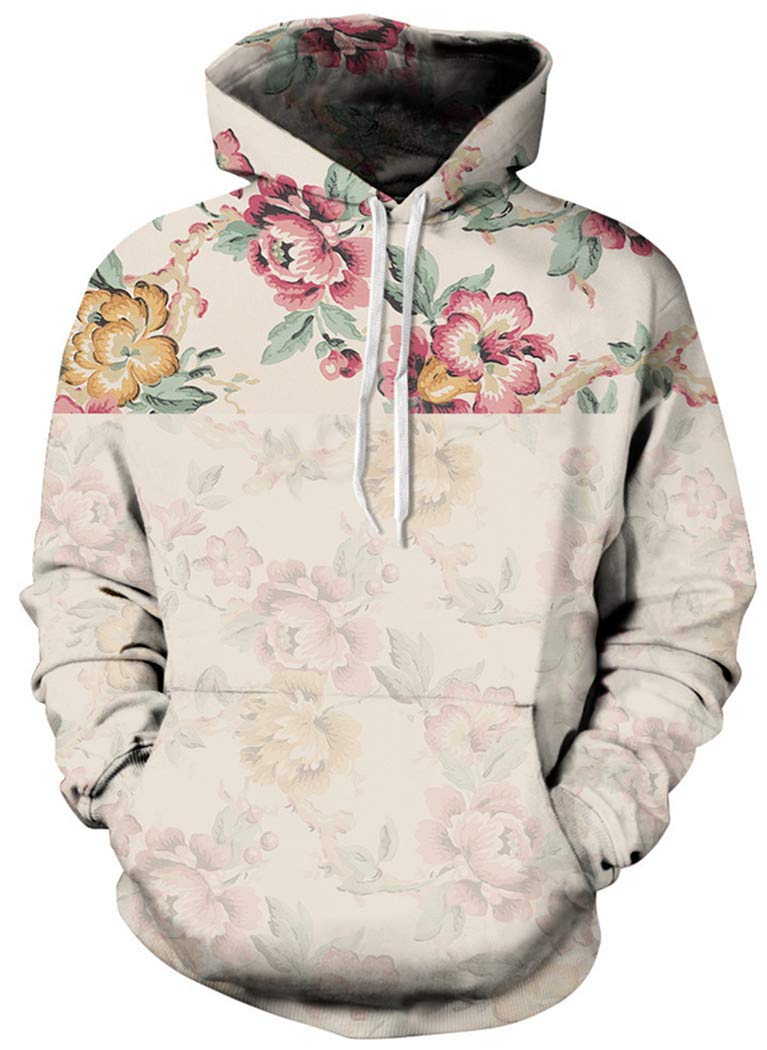 BarbedRoseMen's Realistic 3D Print Wolf Pullover Hooded Sweatshirt Hoodies