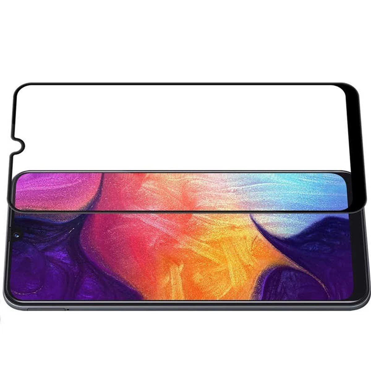 Zore Galaxy ile uyumlu A40 Kenarları Kırılmaya Dayanıklı Cam Ekran Koruyucu Siyah