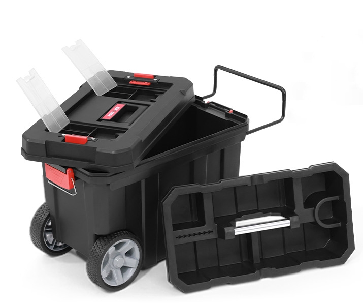 MAXPOWER Rolling Tool Box with Wheel, 8 Gallon Storage Capacity