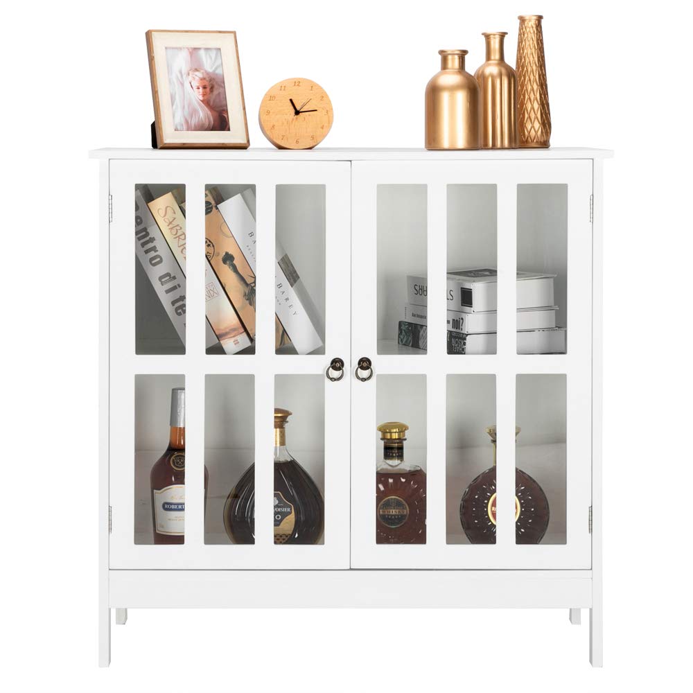 VINGLI Buffet Table Kitchen Buffet Storage White Sideboard