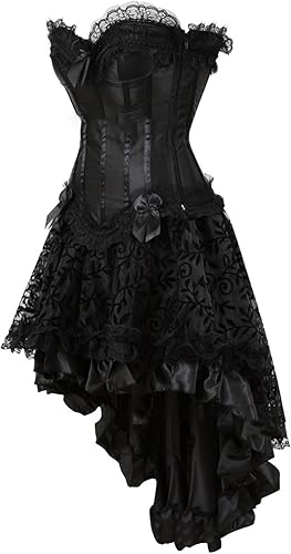 Miniatura 3 de Vestido victoriano para mujer, estilo gótico, con parte superior de tubo, vestido corto de encaje con lazo, vestido de fiesta, vestidos de fiesta