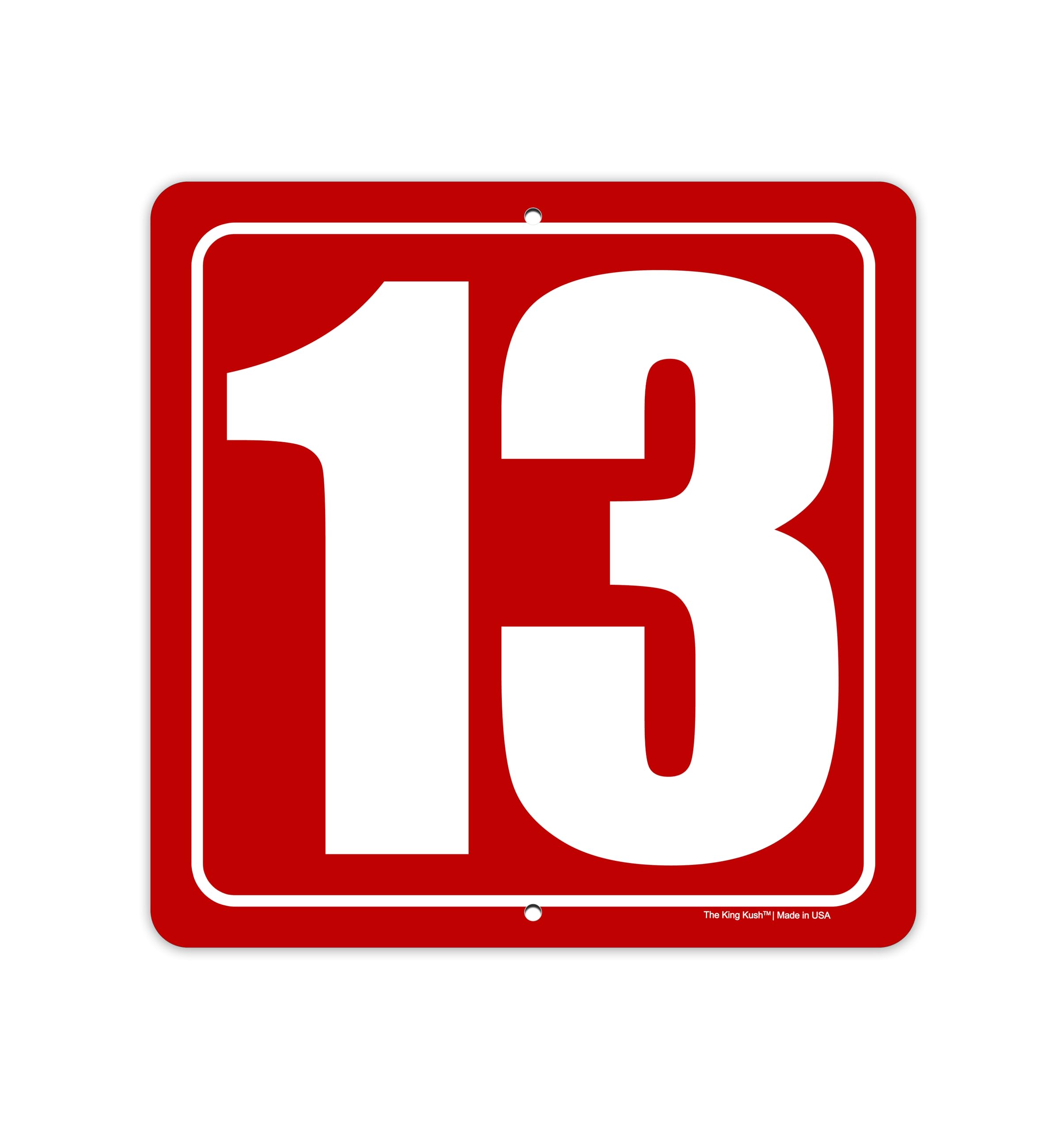 Numbered Signs 12 x 12 Inch Aluminum Signs (13, Red)