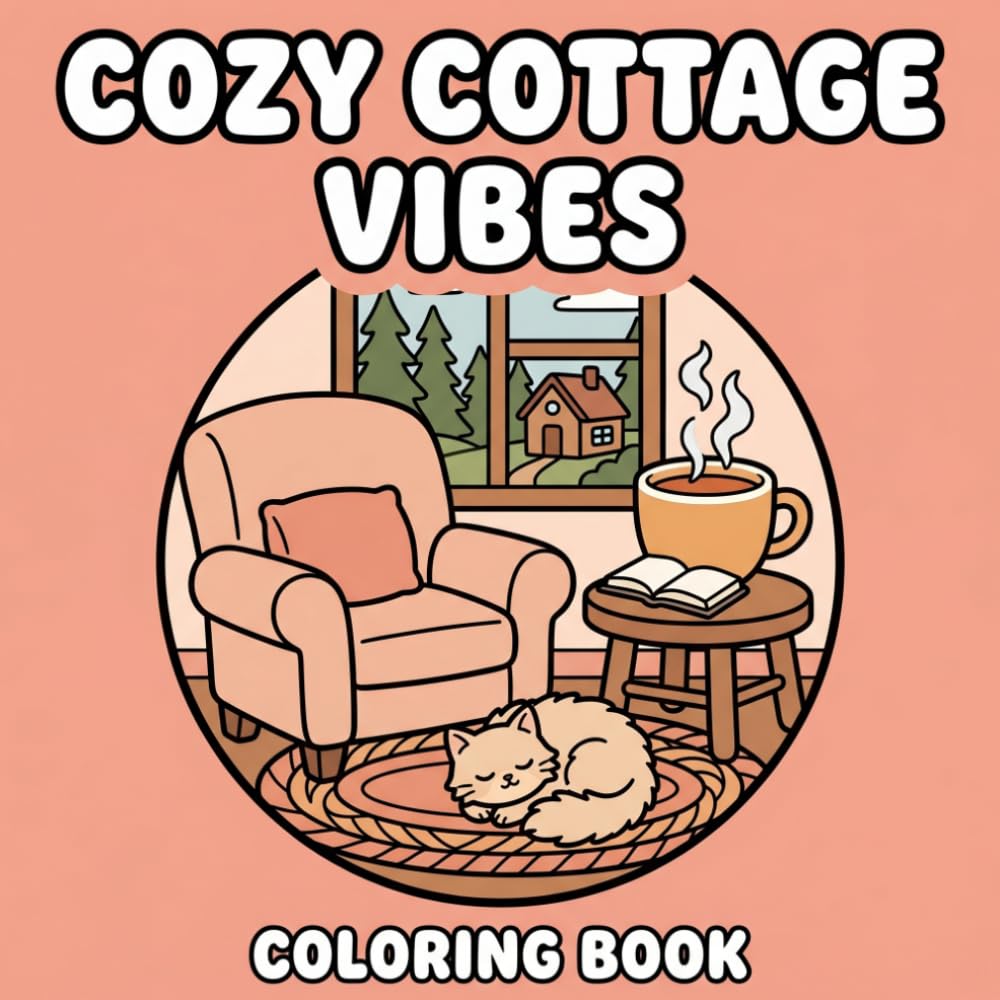 Cozy Cottage Vibes Coloring Book: Bold and Easy, Simple Designs for Adults and Teens (Bold & Easy Cozy Coloring Collection)
