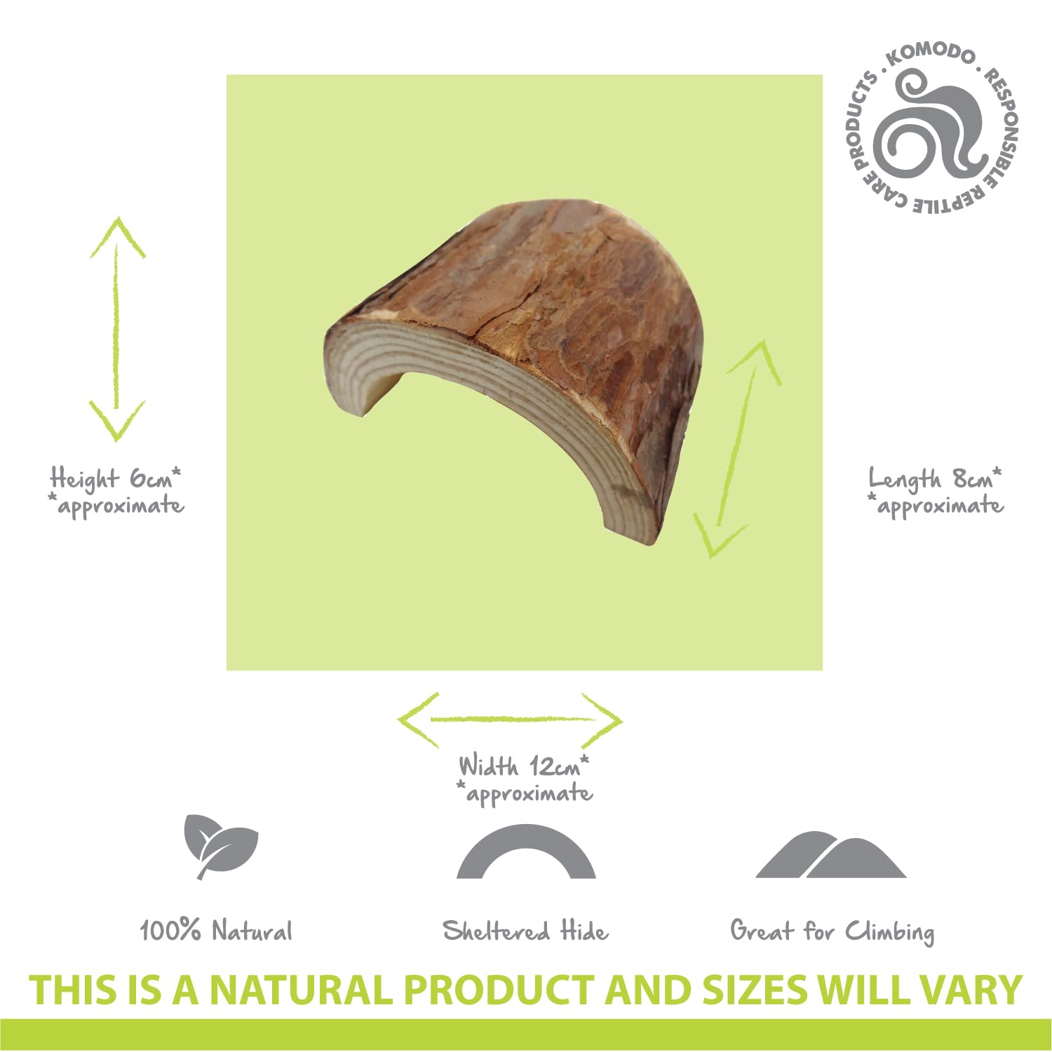 Komodo Wooden Hide Small,Brown