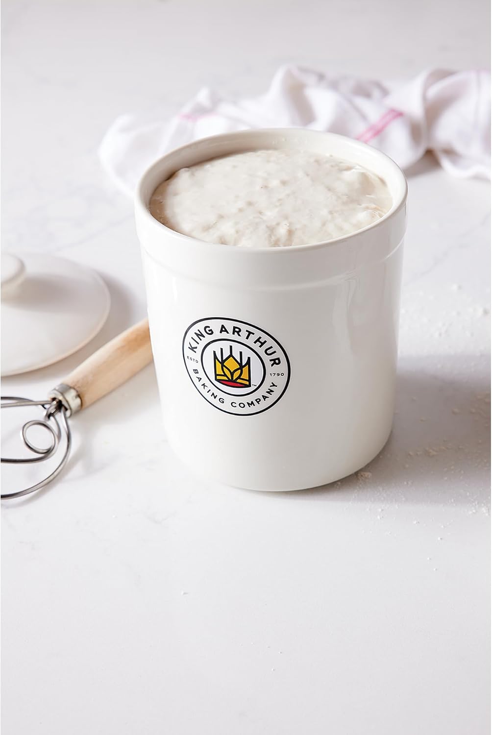 King Arthur Baking Company Classic Sourdough Storage Crock, Ceramic, Non-Reactive Glaze, 1-Quart Capacity - Image 3