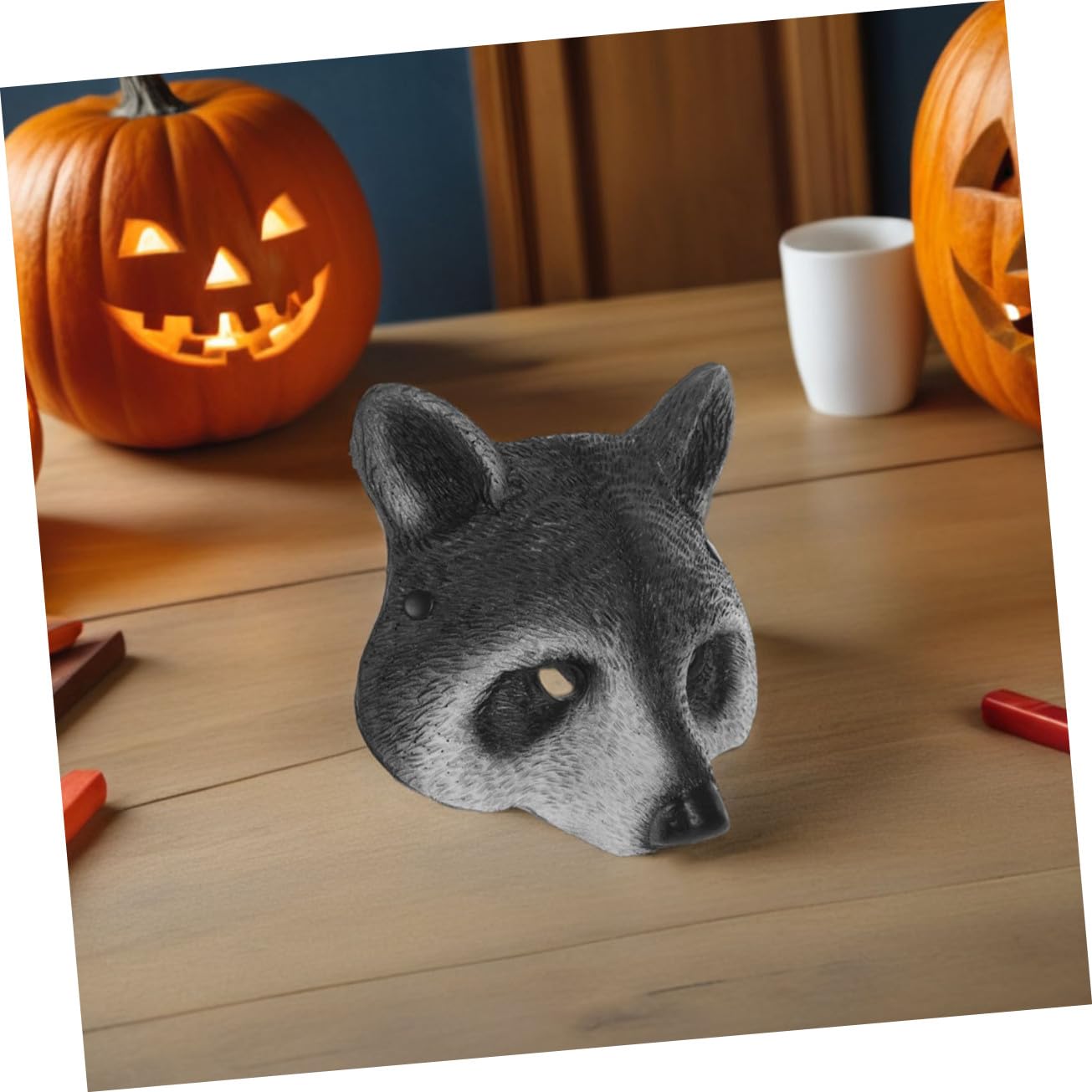 Ipetboom 2 Pezzi Maschere di Procione in Schiuma PU Leggera e Maschera Realistica per Costume Halloween Cosplay e Feste per Adulti e Ragazzi