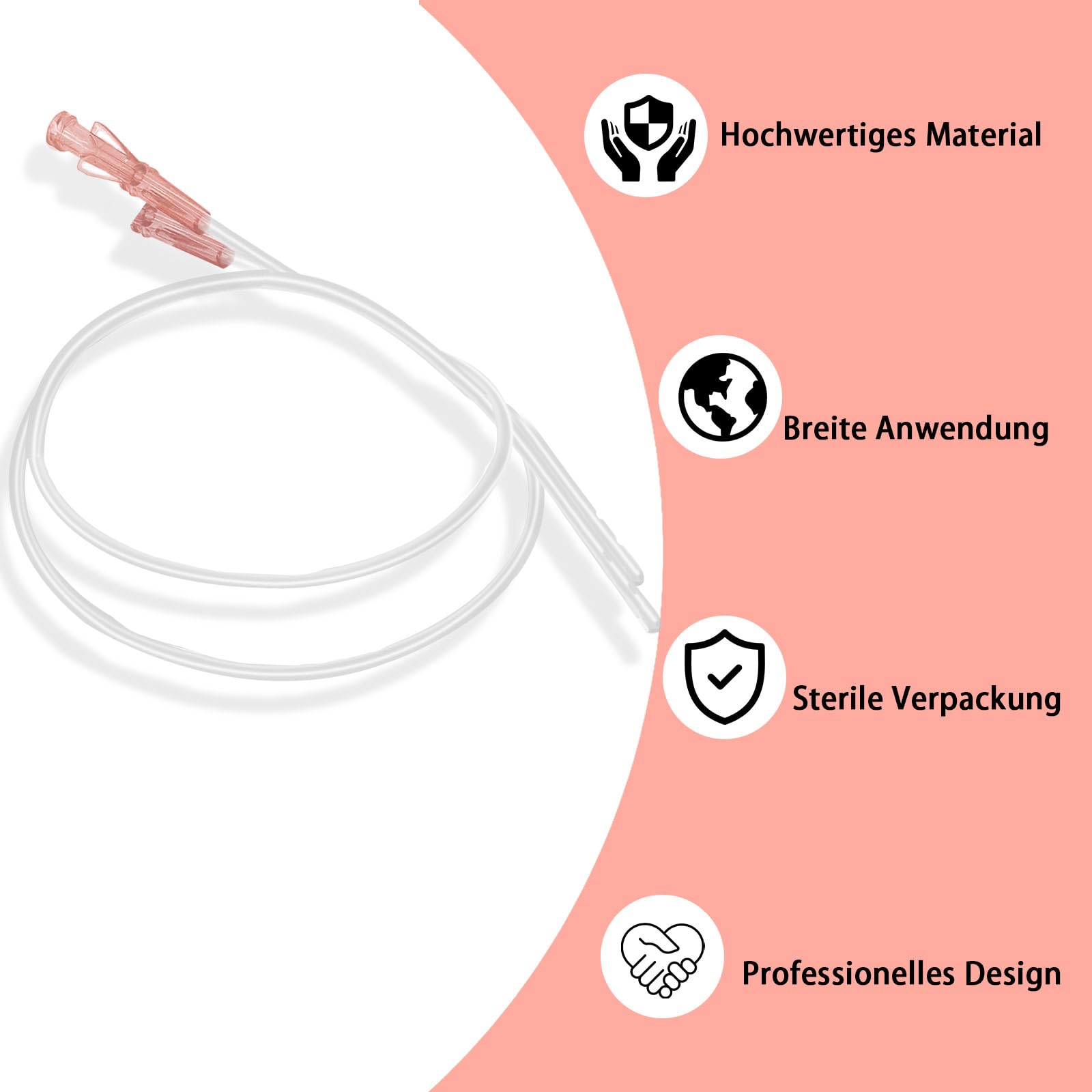 10 Stück Hundekatheter mit Harnröhren-Ausbaggersonde, seitliche Öffnung, Verstopfung, Veterinärinstrument (4Fr - 500 mm)