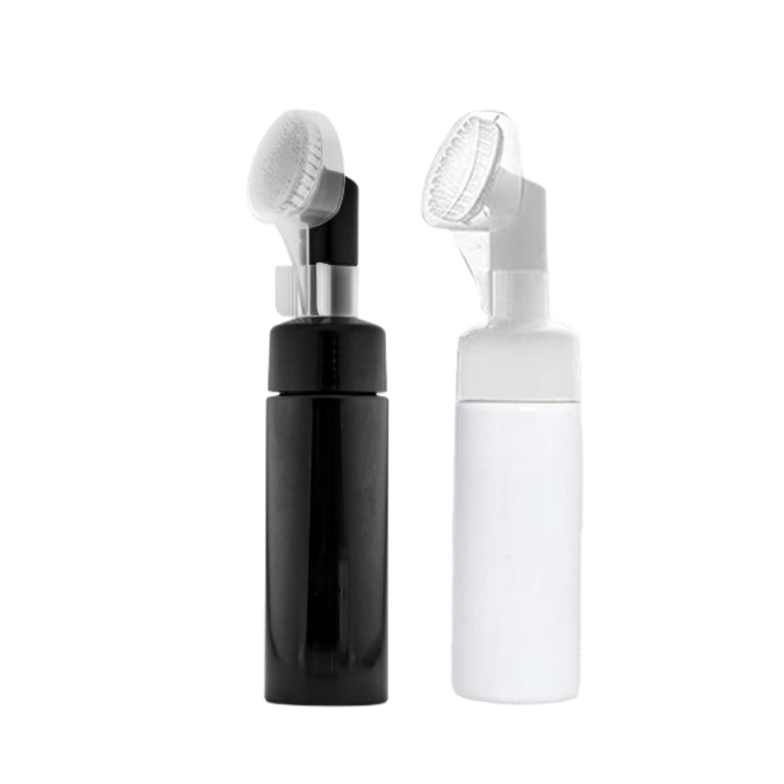 PHARCOS 150ml Refillable Foam Bottles Combo (Pack of 2) – White Bottle with White Foam Brush Pump & Black Bottle with Black Foam Brush Pump, Ideal for Facial Cleansers & Moisturizers