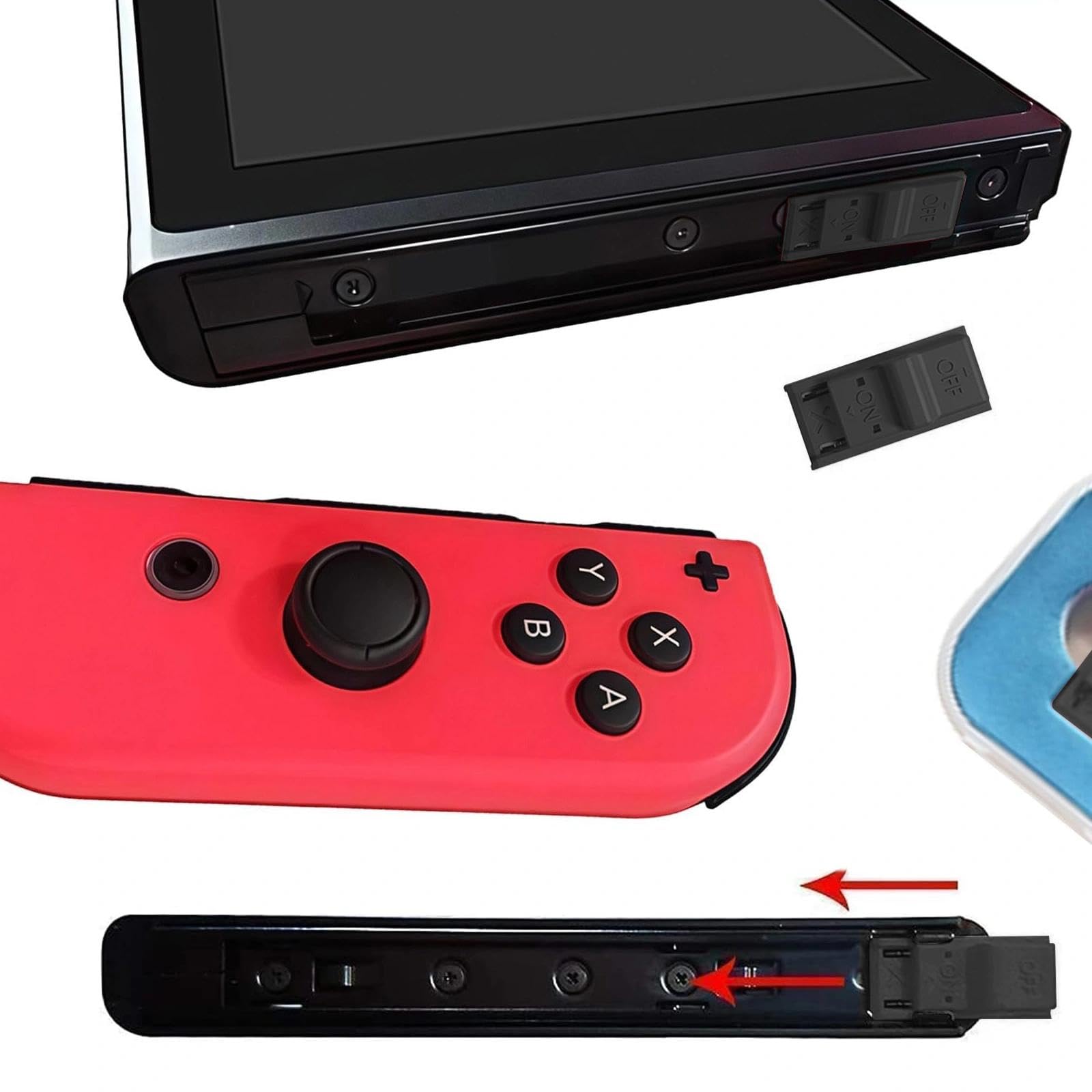 RCM Jig for Nintendo Switch, Gamer Gear RCM Clip for Nintendo Switch with 2 PCS Joystick Caps, Circuit Edit File Tools with Storage Box, Short Circuit Tools for NS Modification (Black) - 4