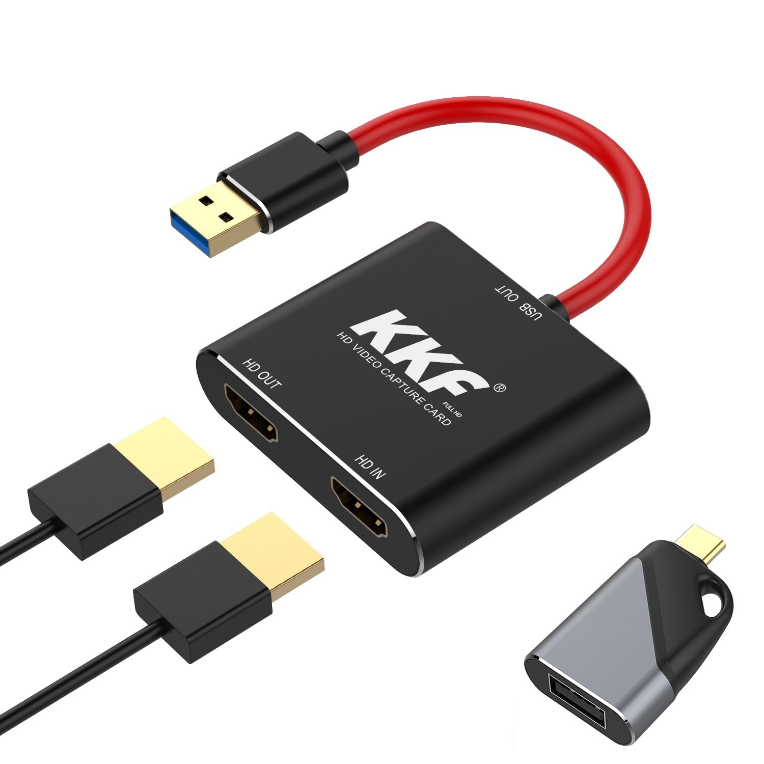 KKF Capture Card, 4K HDMI Capture Card for Switch,Video Capture Card for Streaming and Recording PS5 PS4 Xbox Series X/S Nintendo Switch in DSLR OBS with HD Ultra-Low Laten