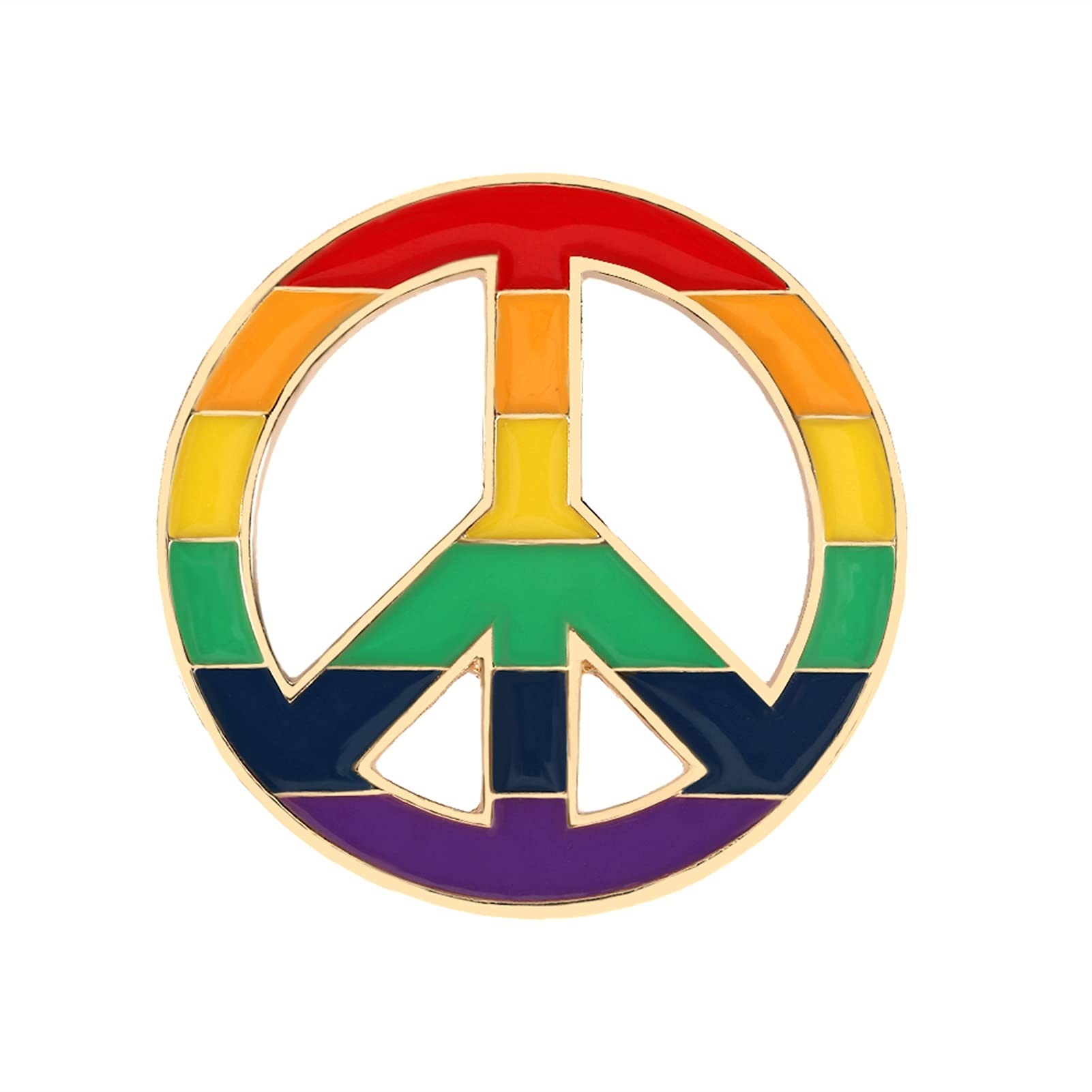 RWRAPS Broche Dibujos Animados Rainbow Pride Pins Flag Heart Esmalte Colorful Creative Jewelry (Color del Metal: Love Heart) ()