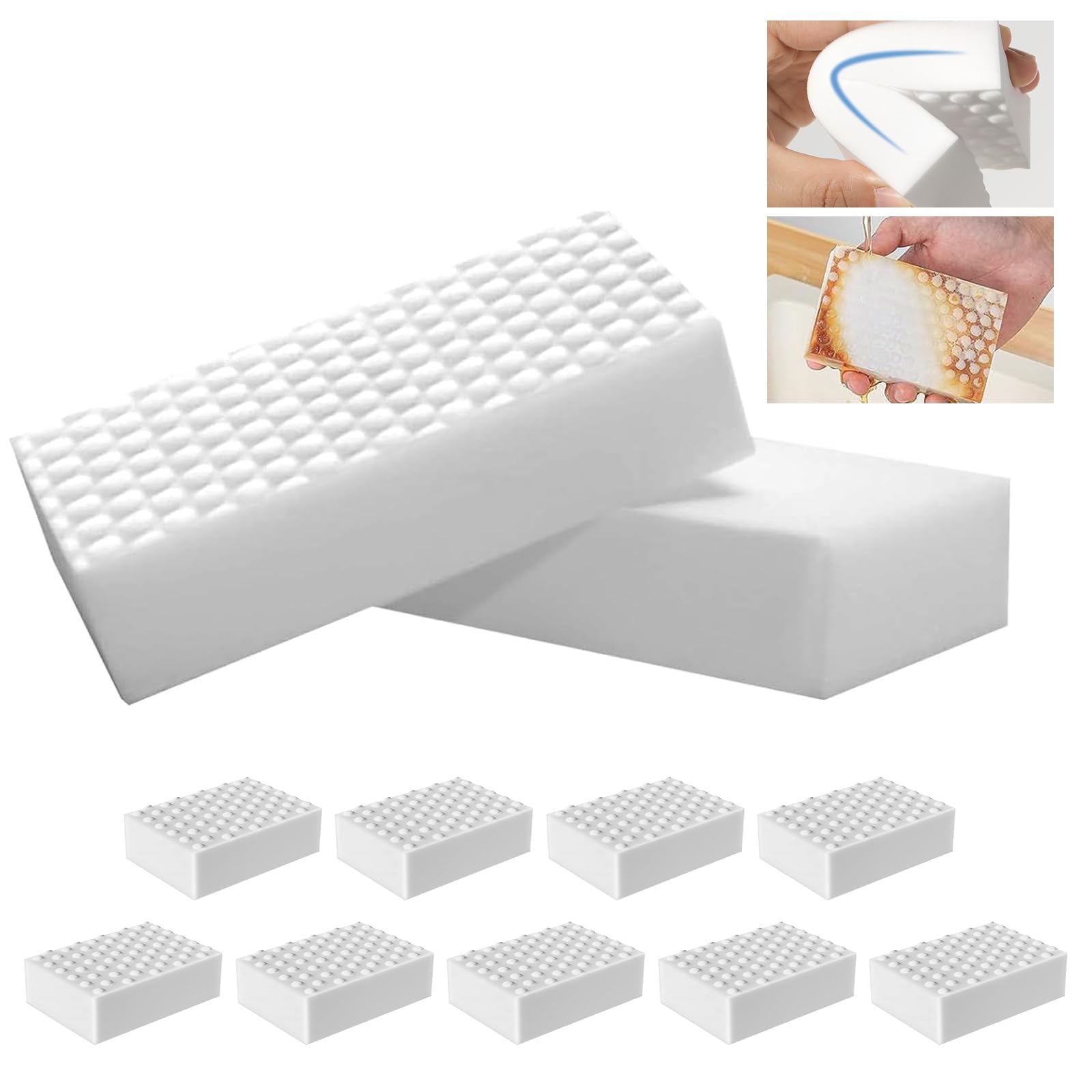  **Eternamente Resistenti 9 Piatti Magic Sponge Compatti, Ideal per Pareti, Cucina e Bagno - Eraser Bianco**
| **Magic S