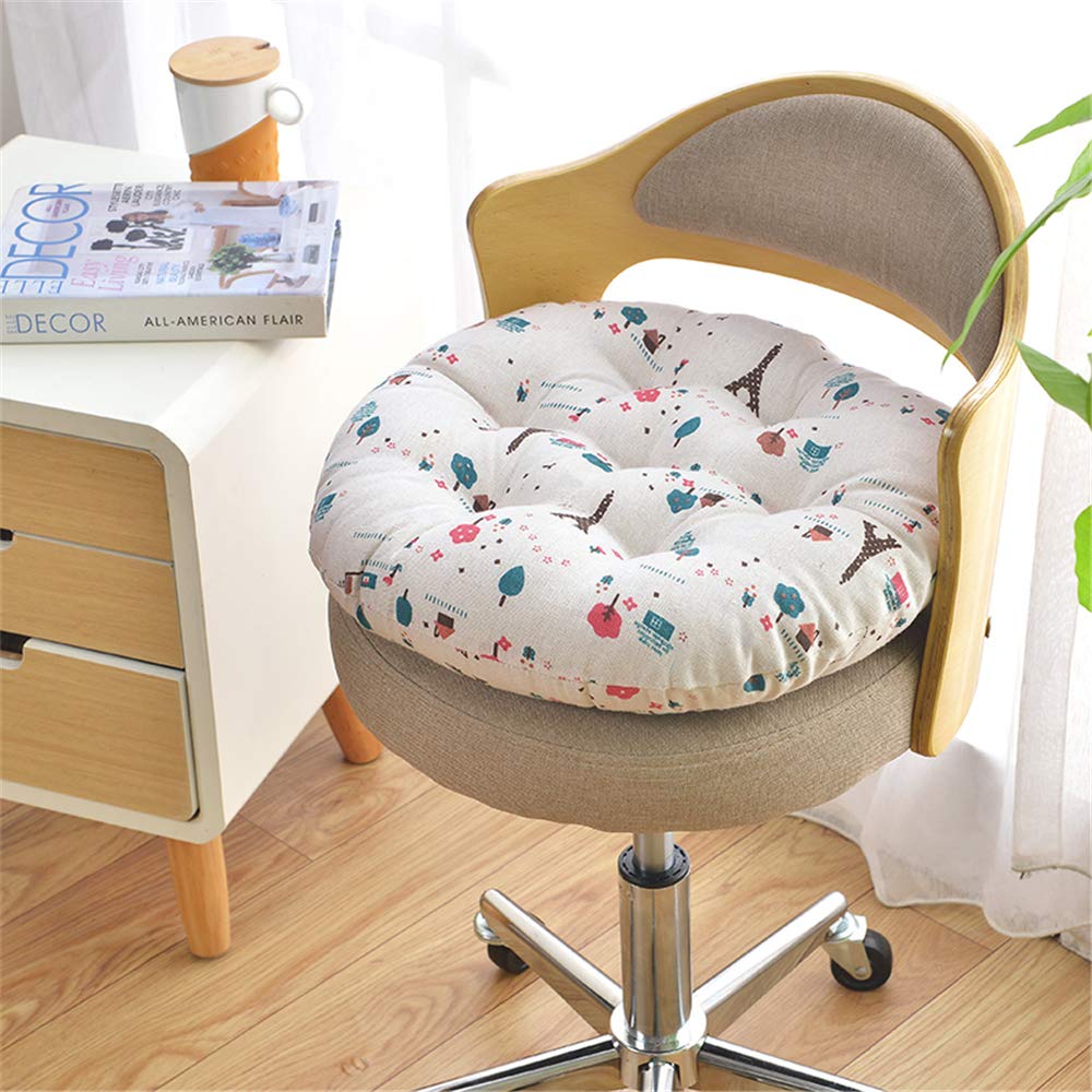 Morbuy Home Colourful Round Seat Pads, Comfortable Garden Kitchen Dining Chair Cushion Many Colours for Cushions Indoor Outdoor Décor (45 * 45,Iron tower)