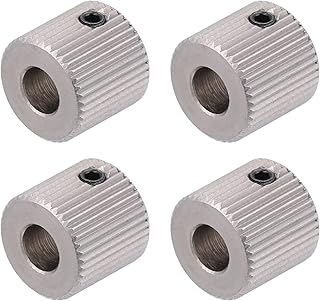 iplusmile 3d Printer Parts & Accessories 40 Teeth Drive Gear Extruder Pulley Extruder Wheel Gear 40 Teeth Bore Stainless Steel Drive Gear for 3d Printer (4pcs, 5mm) Longer Lk5 Pro