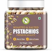 NatureVit Roasted & Salted Pistachios 250 Gram | Premium Pista Dry Fruit | Crunchy Namkeen Snack | Gluten-Free & Low-Calorie Nuts