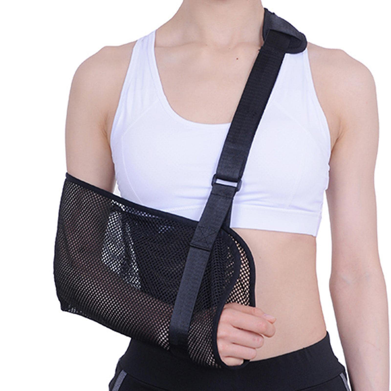 Eslinga de malla para el hombro, ajustable, ligera, cómoda, para el hombro, para inmovilizar el brazo, transpirable, estabilizador del hombro derecho izquierdo, soporte para brazo lesionado,