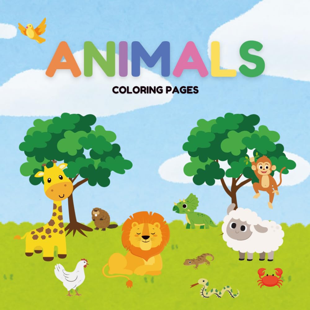 Animals: Relaxing Coloring Book for Adults & Teens Featuring Charming Creatures and Simple, Elegant Portraits for Stress-Free Creativity