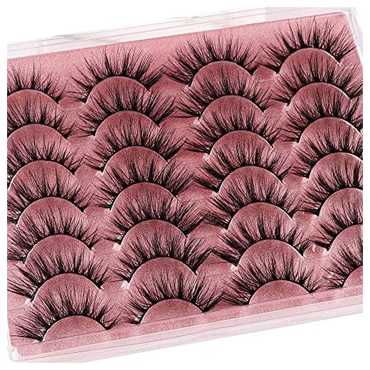 False Eyelashes Lashes Pack Wispy Fluffy Natural Mink Eye Lashes Faux Handmade Light Volume 14 Pairs Lashes Pack by zanlufly