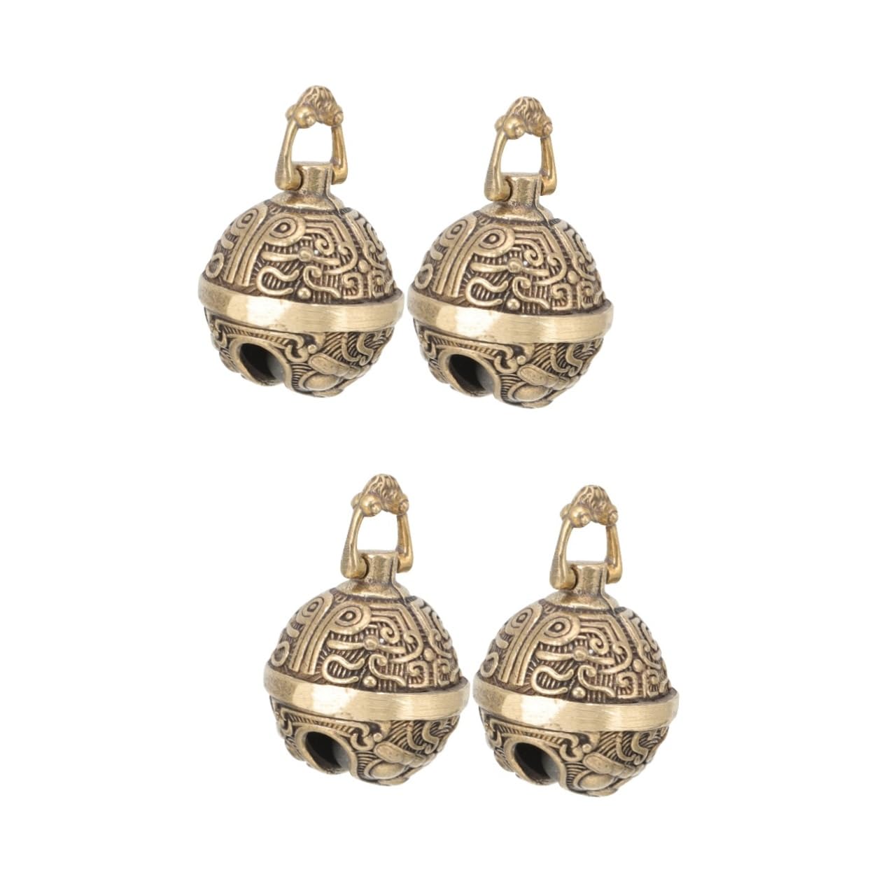 PRETYZOOM 4 Pcs Pattern Bell Vintage Bells Pendant DIY Crafts Pendant Vintage Metal Pendants Bell Charms Small Bells for Crafts Charm Pendant Craft Bells Vintage Bell Pendant DIY Bells Decor