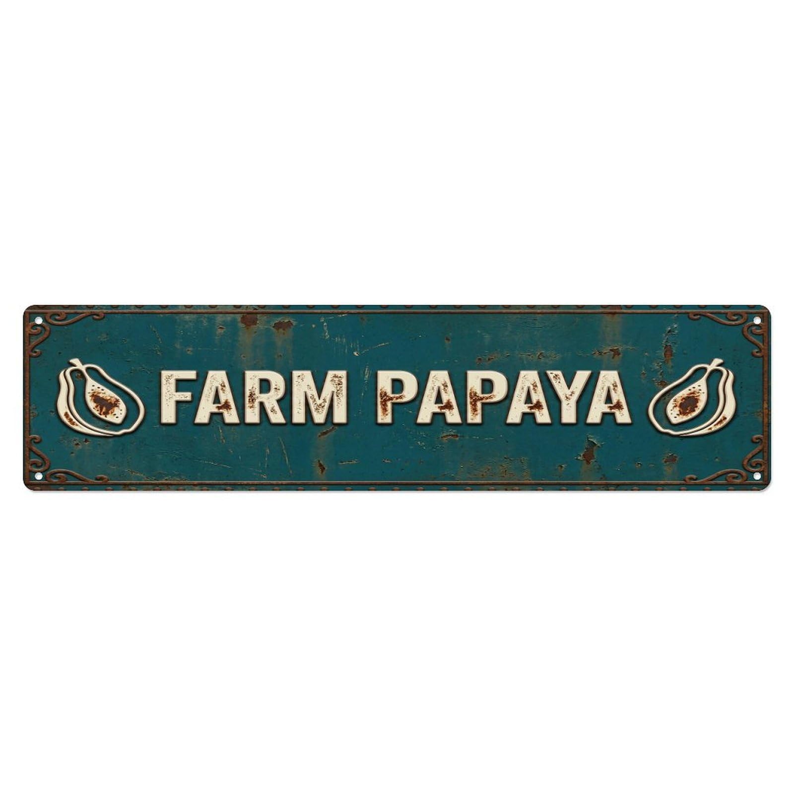 FARM PAPAYA Vintage Fruit Rustic Farmhouse Metal Tin Sign