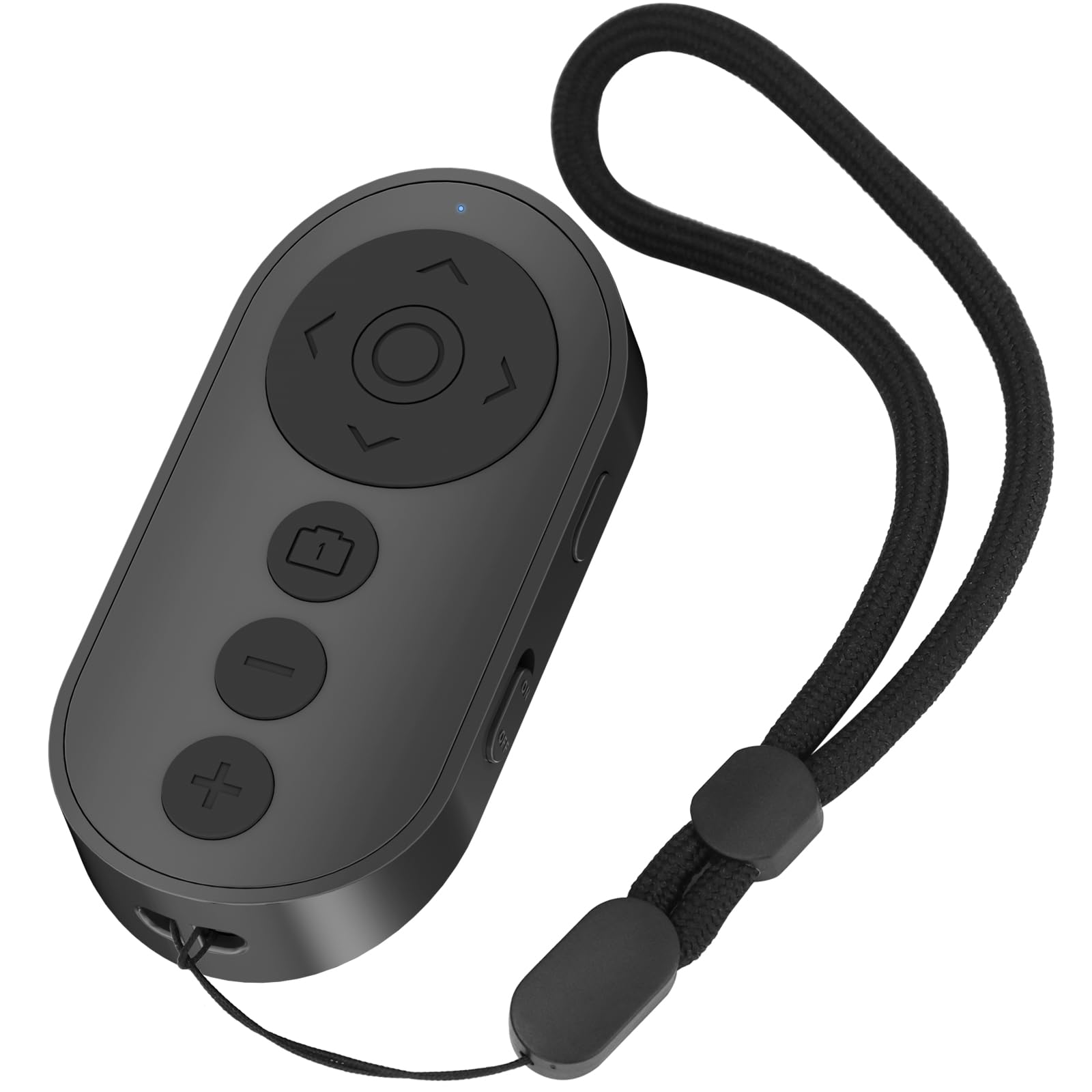 Remote Control for TikTok,Wireless Remote Camera Shutter with Zoom in Out for iPhone&Android, Front Rear Camera Switch,Page Turner for E-Book APP, Phone Remote, Scrolling Ring for TIK Tok, Black