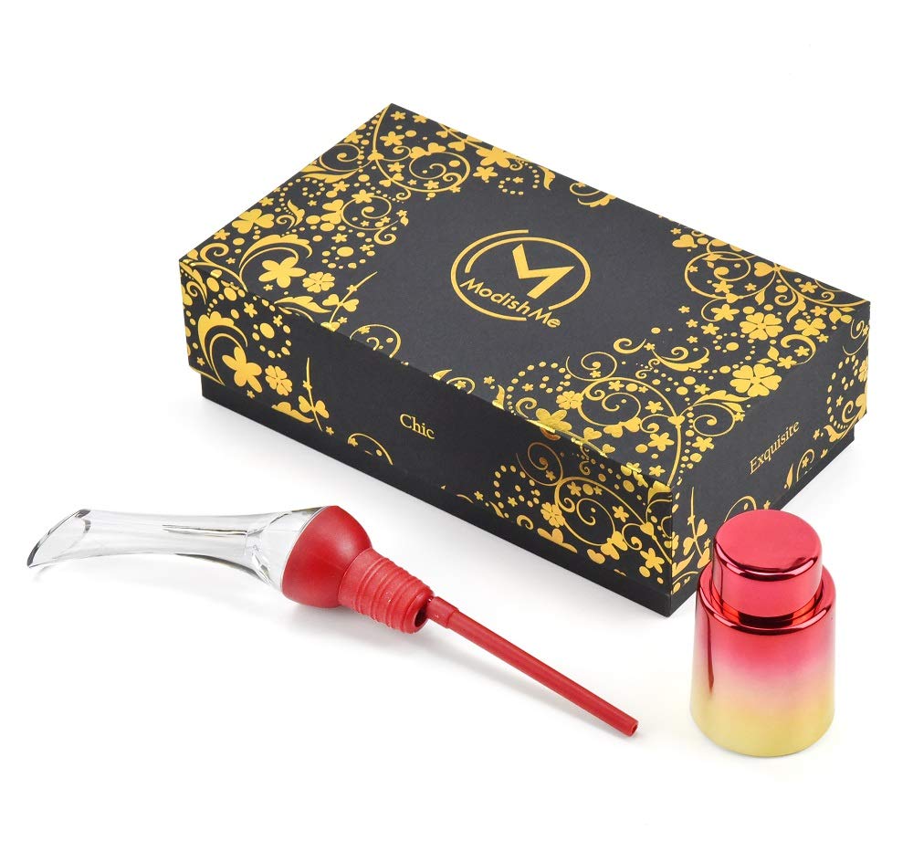 Wine Aerator Pourer and Decanter Spout | Vacuum Wine Stopper | Gift Sets for Friends and Co-workers