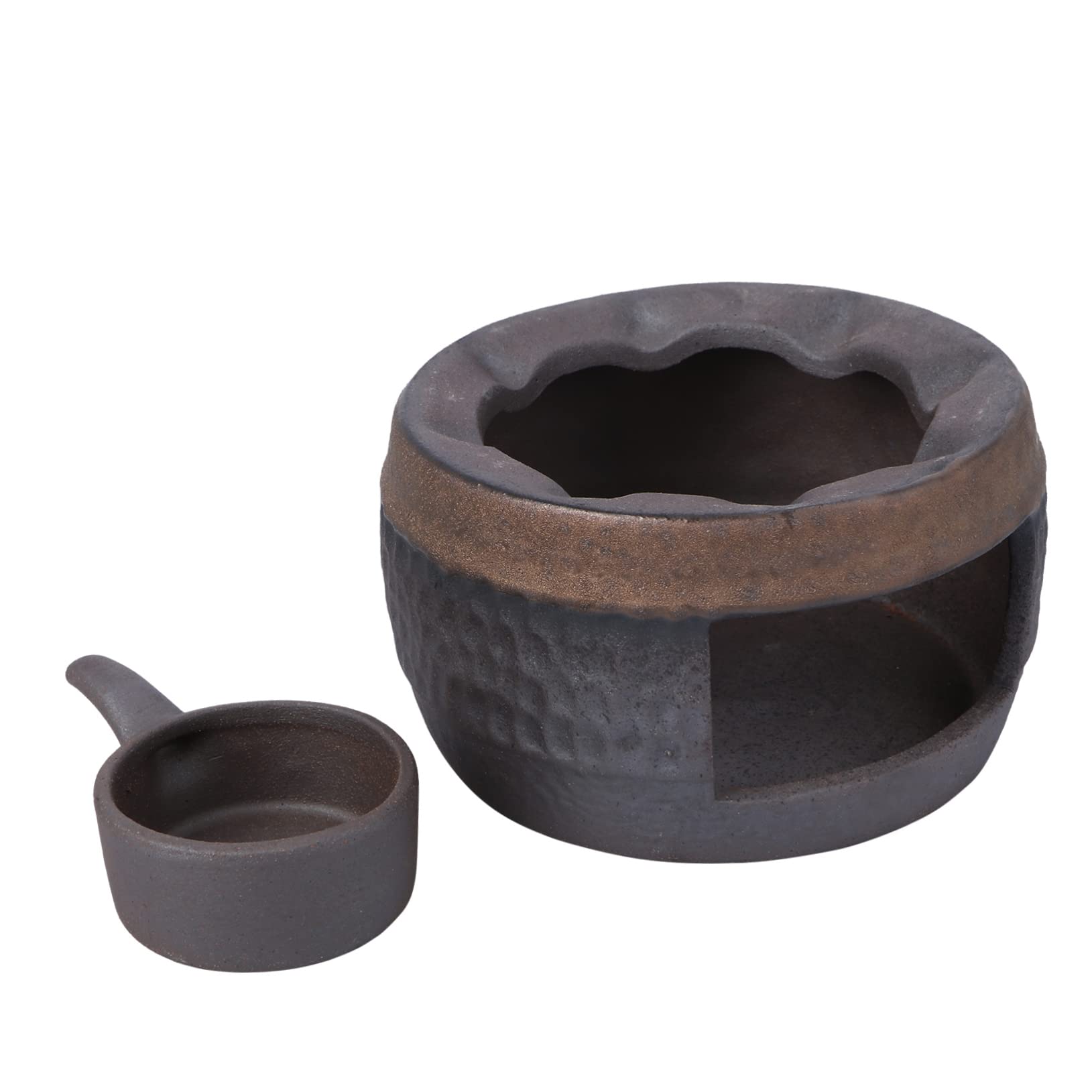 KOCKSHION 1Pc Retro Ceramic Tea Warmer with Candle Stand Handmade Tea Stove Heater Elegant Design