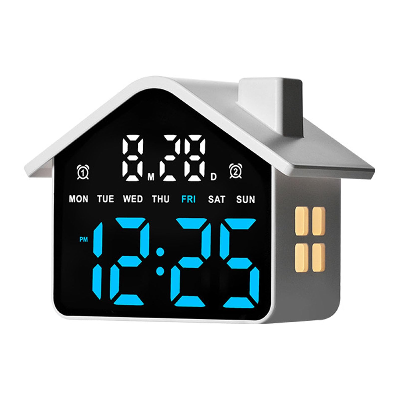ZEPFJHE LED Digital Alarm Clock with 4 Brightness Dimmer Sound Electric Desk Clock for Bedroom Living Room Offices Bedside Clocks for Bedroom